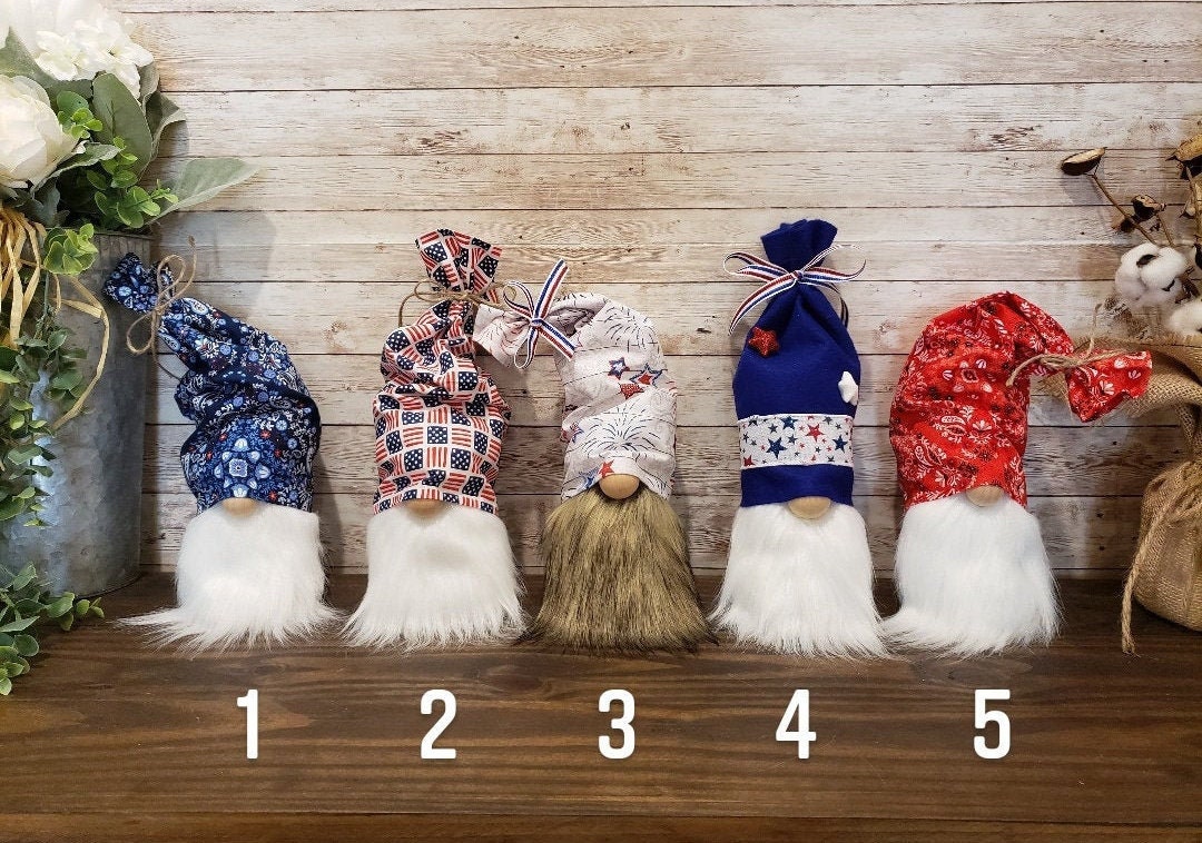 Fourth of July Gnomes, Patriotic Gnomes, Memorial Day Gnomes, USA