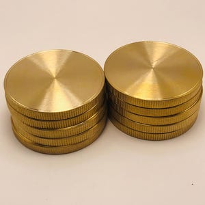 1.96&quot; x 0.196 &quot; - 50mm x 5mm Solid Brass Blank Coin for Laser Engraving (Reeded Edges)
