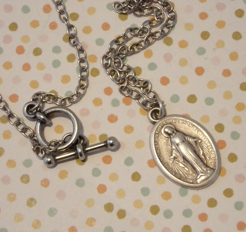 Beautiful Catholic Miraculous Medal Necklace. Toggle Clasp. 20 Inches. Etsy