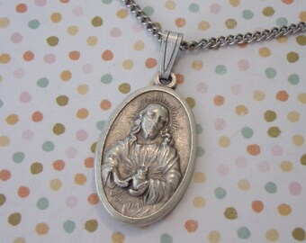 Sacred Heart of Jesus Catholic Holy Medal Charm/Pendant Hand-soldered jewelry2 