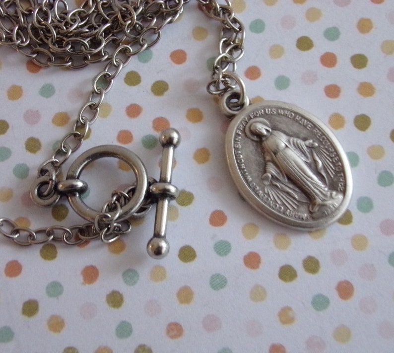 Beautiful Catholic Miraculous Medal Necklace. Toggle Clasp. 20 Inches. Etsy