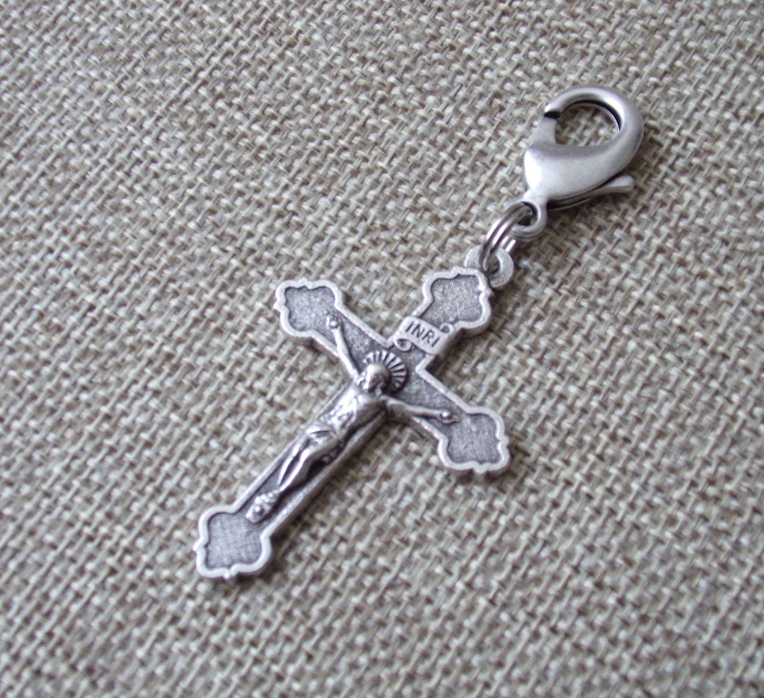 Beautiful Large Crucifix Medal Clip-on Charm. Jesus Christ. Religious ...