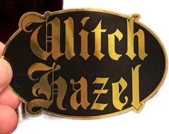 Tattoo Artist Labels/Bottle Labels/Tattoo Stickers/Tattoo Bottle Stickers/Tattoo Labels/Wash Bottles/Old English Blk Gold Chrome Witch Hazel