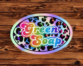 Tattoo Artist Labels/Bottle Labels/Tattoo Stickers/Tattoo Bottle Stickers/Tattoo Labels/Wash /Lisa Frank inspired Green Soap