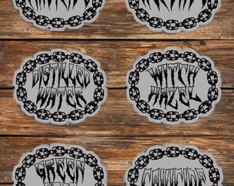 All6Tattoo Artist Labels/Bottle Labels/Tattoo Stickers/Tattoo Bottle Sticker/Tattoo Labels/Wash Bottles/Hardcore Stickers/Trad Blk Chain