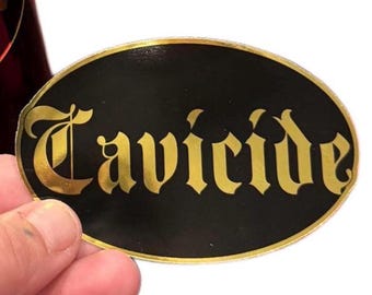 Tattoo Artist Labels/Bottle Labels/Tattoo Stickers/Tattoo Bottle Stickers/Tattoo Labels/Wash Bottles/Old English Black Gold Chrome Cavicide