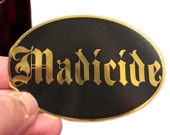 Tattoo Artist Labels/Bottle Labels/Tattoo Stickers/Tattoo Bottle Stickers/Tattoo Labels/Wash Bottles/Old English Black Gold Chrome Madicide