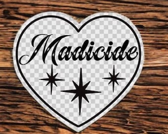 Tattoo Artist Labels/Bottle Labels/Tattoo Stickers/Tattoo Bottle Stickers/Tattoo Labels/Wash Bottles/ Black Heart Clear Vinyl Madicide