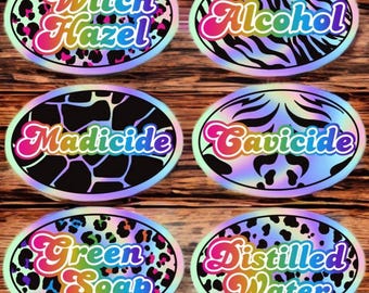 All6Tattoo Artist Labels/Bottle Labels/Tattoo Stickers/Tattoo Bottle Sticker/Tattoo Labels/Wash Bottles/Lisa Frank inspired Holograpic