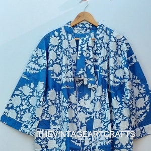 print Kimono, 100% Cotton kimono, Indian Kimono Robe, Soft and comfortable, Bath robes, Beach wear kimono, Night wear