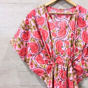 Cotton Kaftan, Indian Floral Kaftan, Long Caftan,Dress For to be Moms, Beach Cover up, Sleepwear, Indian Kaftan, Maxi Dress,Bikini Cover Up