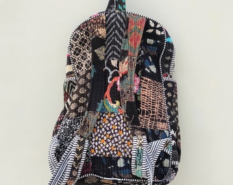 Baumwoll-Patch-Arbeitsreise-gesteppter Rucksack, Handtasche mit großer Kapazität, Reisetasche, Segeltuchtasche, tägliche Tasche, Schulrucksack-Studenten-Reißverschluss-Schultasche