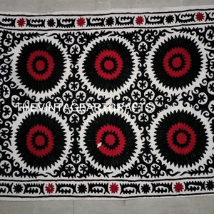 Suzani Bed Spread, Tapestry, Colourful Suzani Wall Hanging, Cotton Hand embroidered Ethnic bed cover