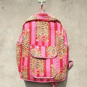 Nouvelle collection de sacs à dos indiens, sac en coton fait main, cartable d'école, sac de voyage, sac de transport, sac pour collage, cadeaux pour sac à dos à imprimé tigre