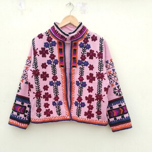 New TNT Embroidery Jacket, Handmade Cotton TNT Jacket, Beautiful Flower Print TNT Coat, Vintage Boho New Fabric Jacket Gift For Her