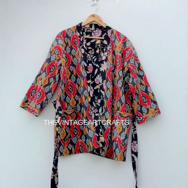 Nouveau kantha kimono court matelassé femmes portent un manteau vintage festival mode tissu de coton fait main veste kantha veste femme kimono