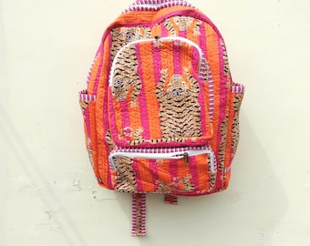 Handmade Cotton Patchwork Backpack: Bohemian Reversible Tote Bag