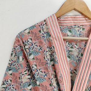 Beautiful Cotton Kimono Dress, Bath Robe Kimono, Floral Printed Cotton Kimono, Shower Robe, Cotton Kimono Robe, Dressing Gown