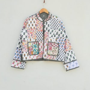 Handmade Cotton Patchwork Jacket: Sari Kantha Quilted Coat