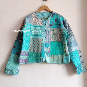 Solid Color Retro Round Neck Long Sleeve Loose Quilted Cotton Jacket main image 0