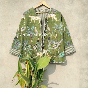 Handmade Cotton Quilted Kimono Jacket: Reversible Boho Coat