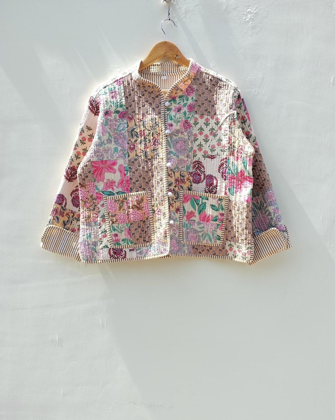 Patchwork Quilted Cotton Jacket: Handmade Bohemian Reversible Coat - Etsy