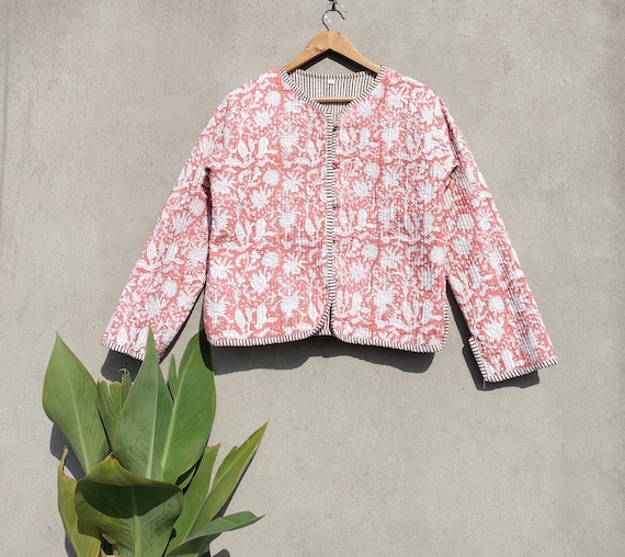 AMERI ★ INDIA BLOCK PRINT JACKET Hand Block Print Cotton Jacket: Reversible Indian Quilted Coat - Etsy