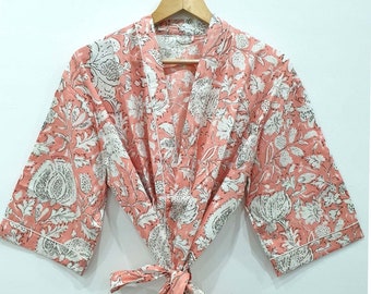 LIVRAISON EXPRESS - Robes kimono en coton, kimono imprimé oiseau, robes de bain douces et confortables, robe portefeuille, robe manteau maison, cadeau kimono homme femme