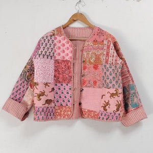 Indian Quilted Jacket Cotton Cote, Handmade Winter Wear Quilted Unisex ...