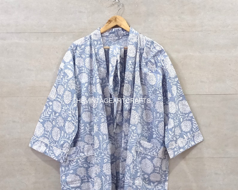 Robes de kimono 100% coton, Kimono en pur coton, Kimono en coton, Vêtements de festival, Kimono Kaftan, Kimono oriental, Robes pour femmes image 2