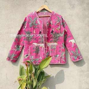 Handmade Cotton Quilted Kimono Jacket: Reversible Boho Coat