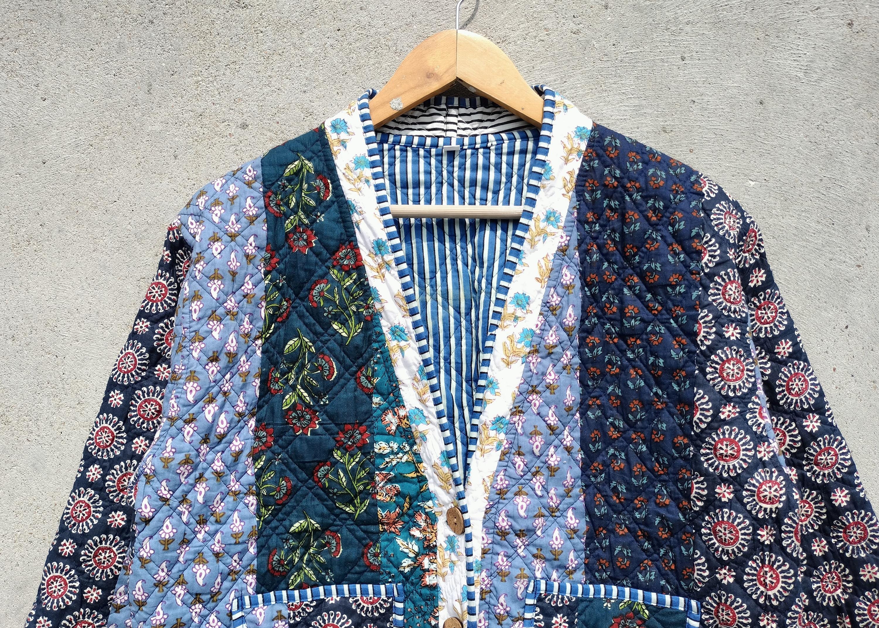 Vintage Reversible Flower Quilted Jacket , Quilted Jacket