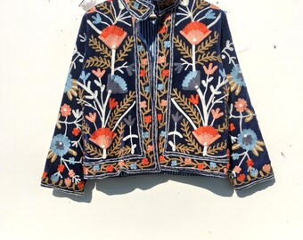 Suzani Valvet Handmade Embroidery Reversible Jacket and Coat - Etsy