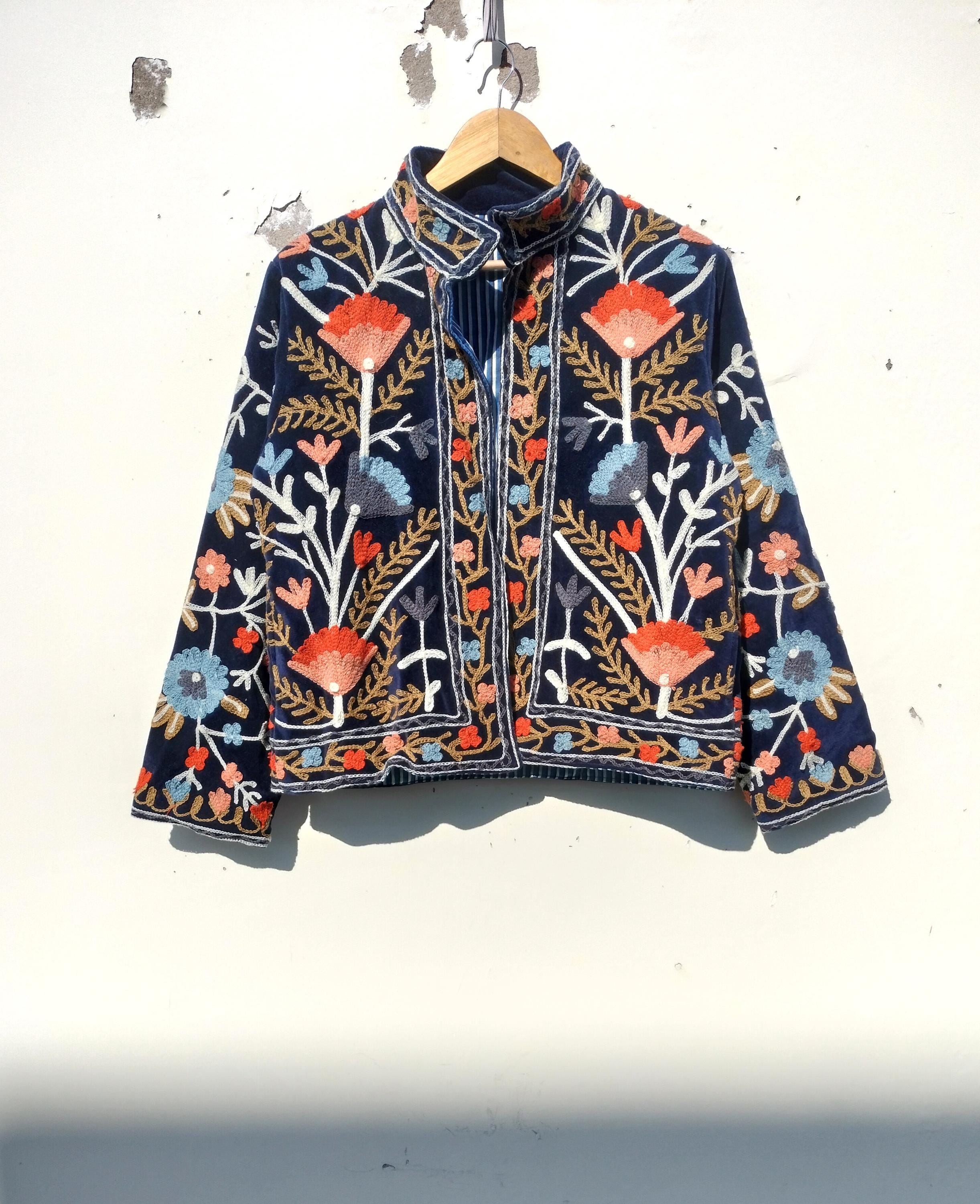 Suzani Valvet Handmade Embroidery Reversible Jacket and Coat - Etsy