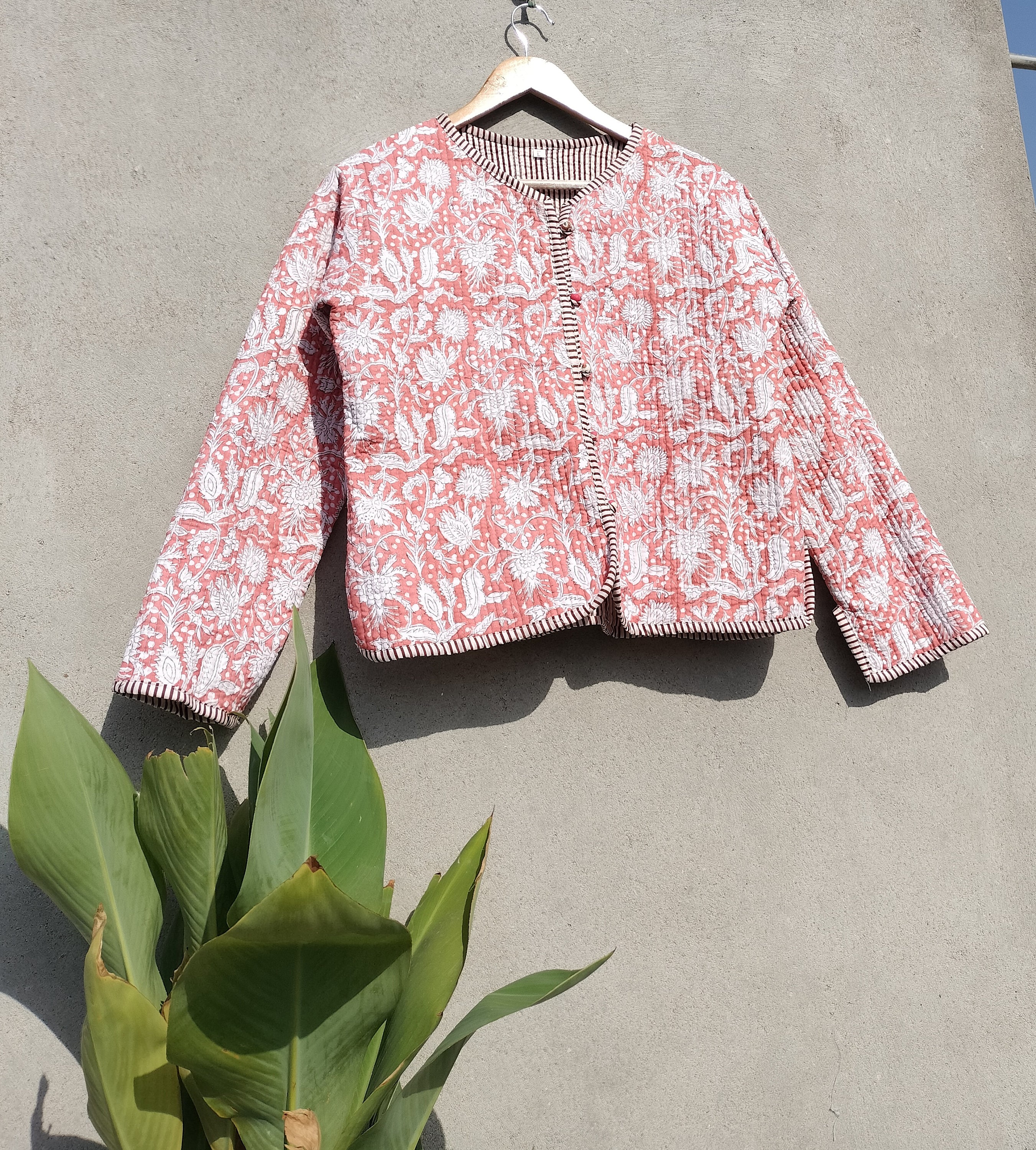 Hand Block Print Cotton Jacket: Reversible Indian Quilted Coat - Etsy