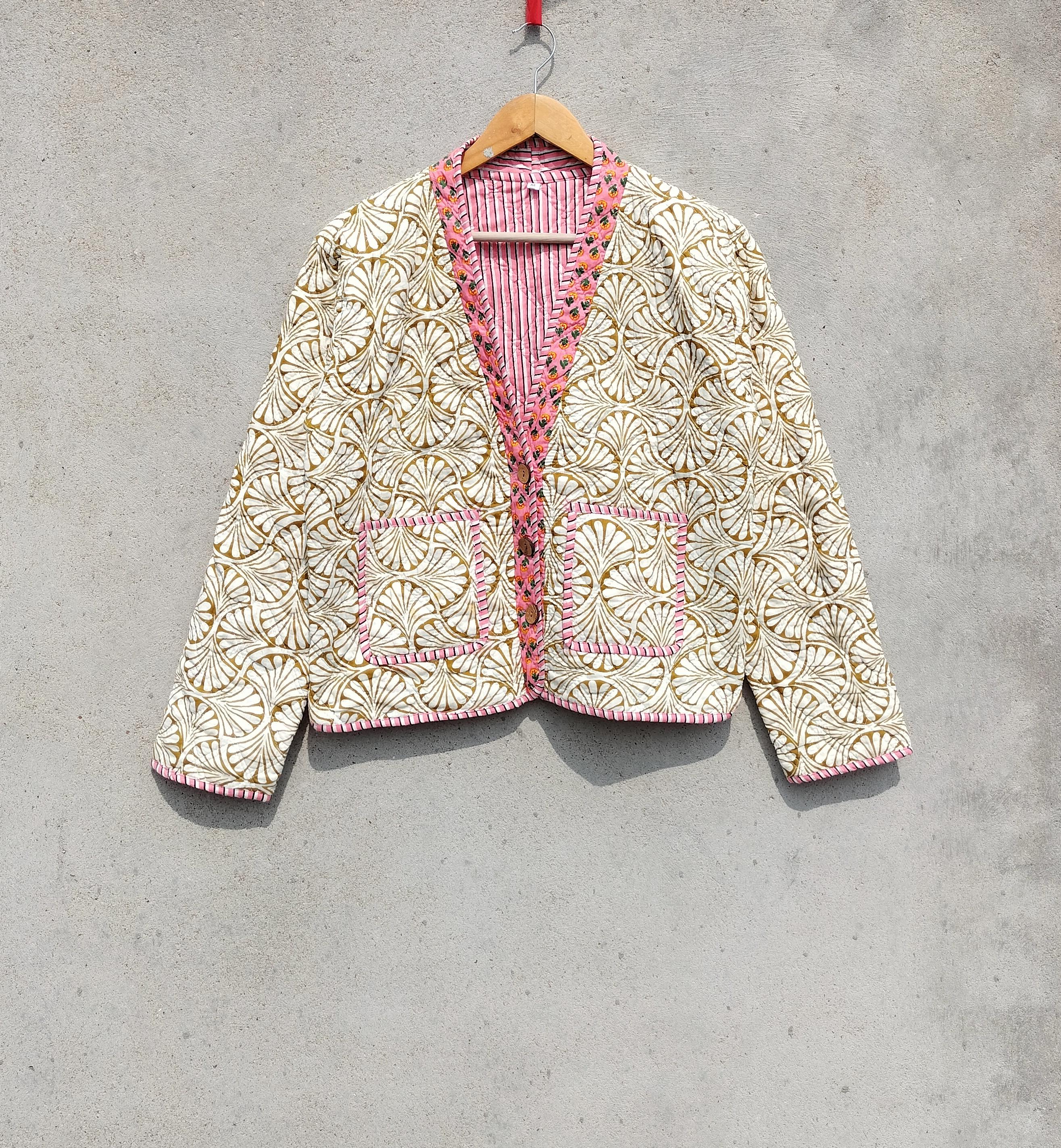 エスゼットブロックプリント　リバーシブル　キルティング　ジャケット すっかり寒くなってきた今時期におすすめなリバーシブル