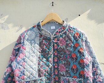 Cotton Handmade Jacket Patchwork Vintage Quilted Jacket Cotton Handmade Jacket Patchwork Vintage Quilted Jacket