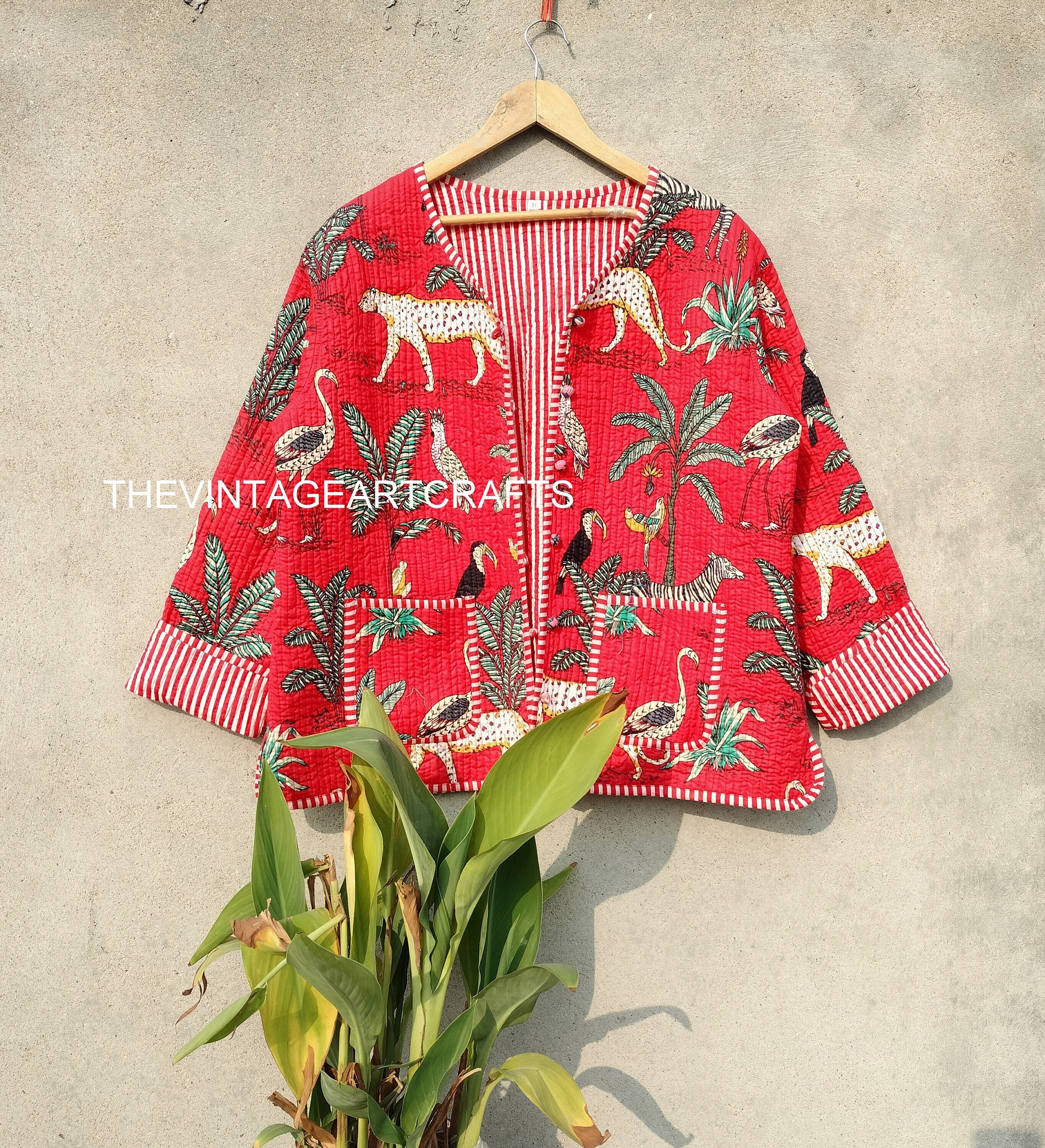 Indian Handmade Cotton Block Printed Fabric Quilted Jackets