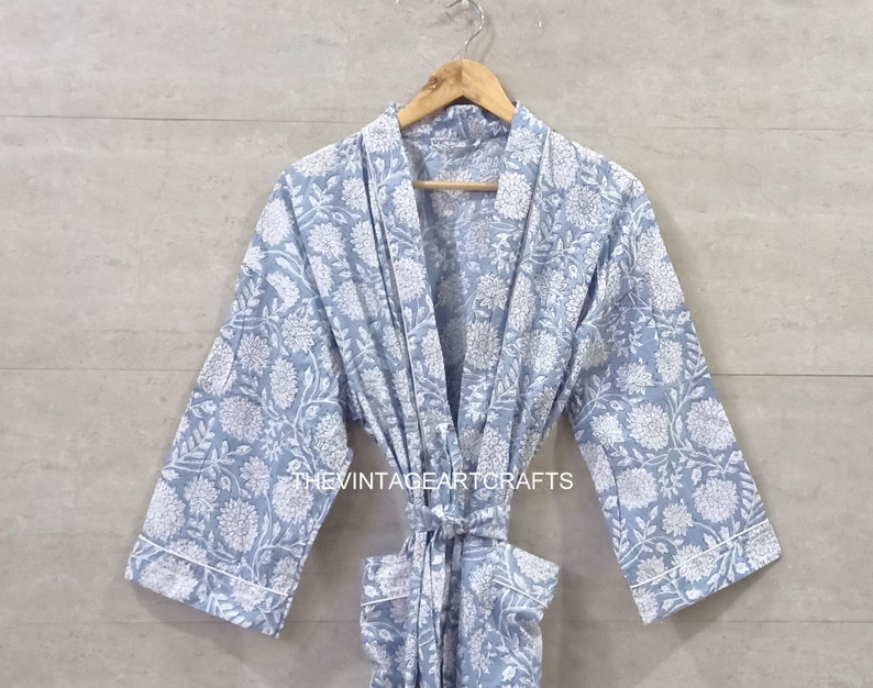 Robes de kimono 100% coton, Kimono en pur coton, Kimono en coton, Vêtements de festival, Kimono Kaftan, Kimono oriental, Robes pour femmes image 1