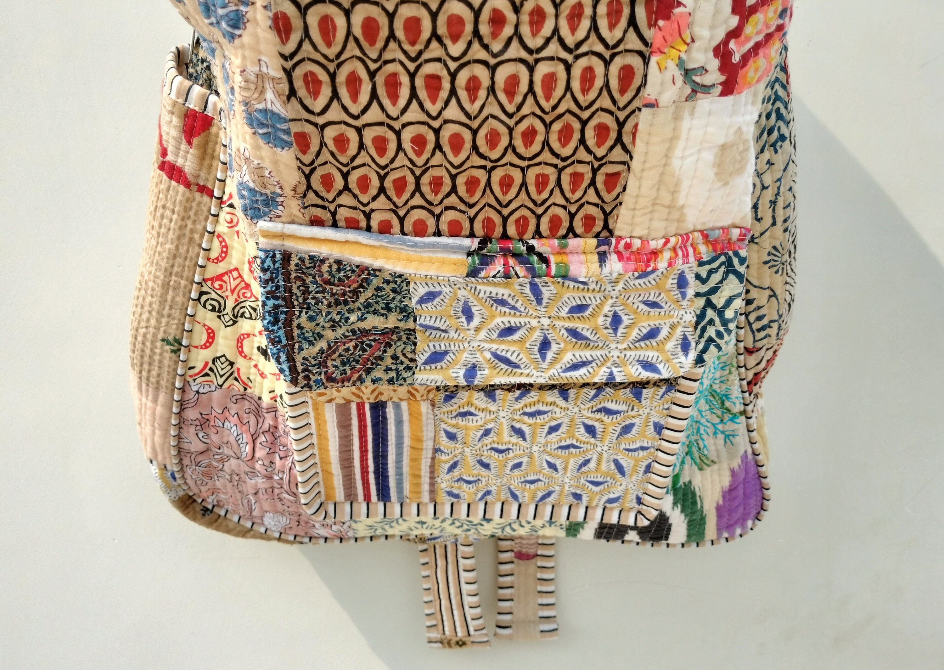 Cotton Patchwork Backpack: Bohemian Indian Laptop Bag - Etsy display picture 2