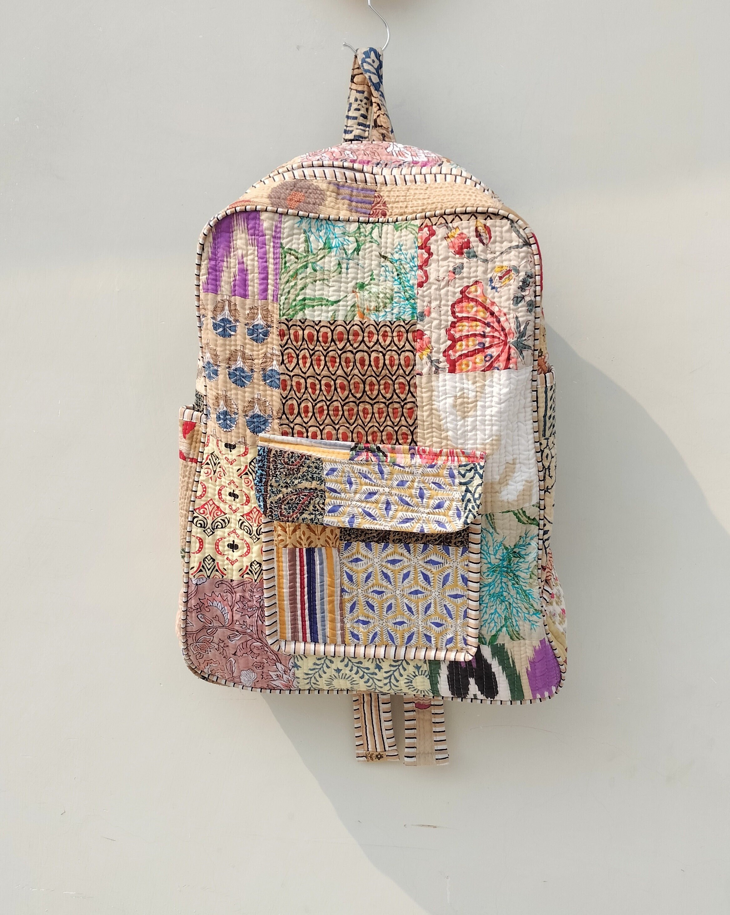 Cotton Patchwork Backpack: Bohemian Indian Laptop Bag - Etsy