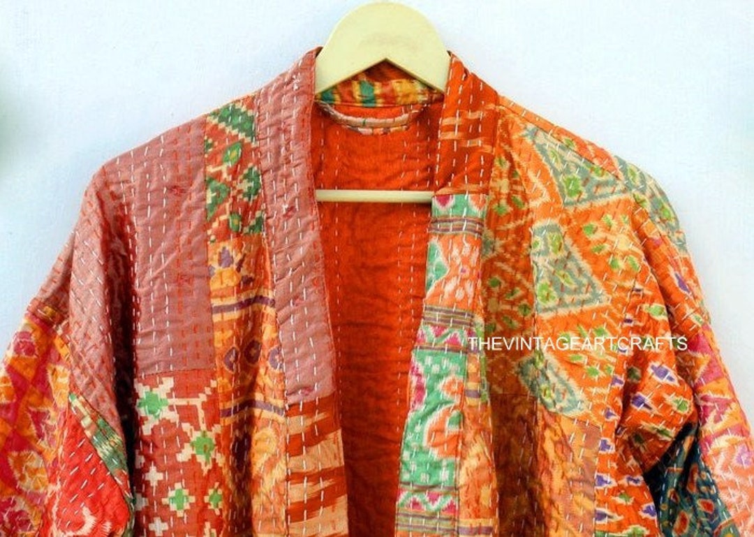 Silk Patola Kantha Quilt Handmade Jacket Women Wear Indian Style ...