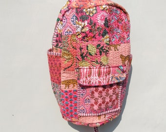 Cotton Patchwork Backpack: Bohemian Quilted Laptop Bag - Etsy display picture 1