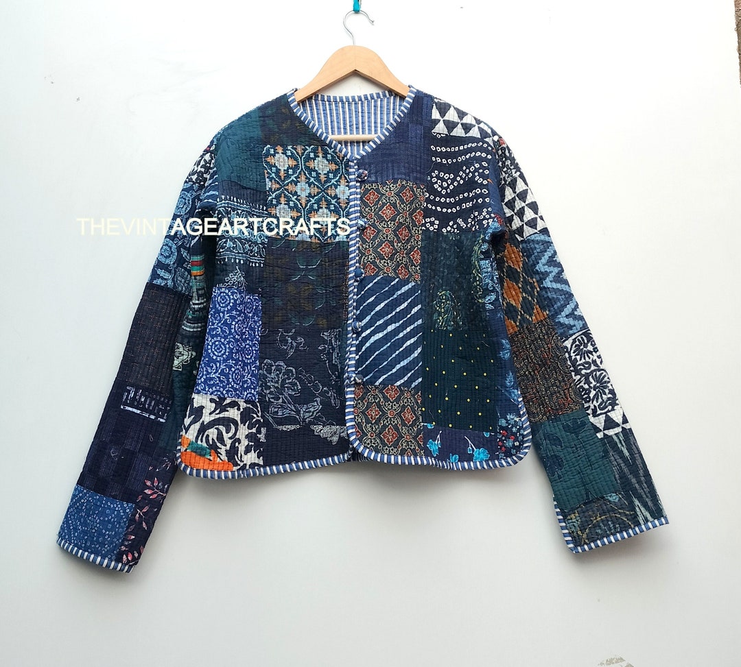 Indian Handmade Vintage Quilted Jacket , Coats ,new Style, Boho, Cotton ...