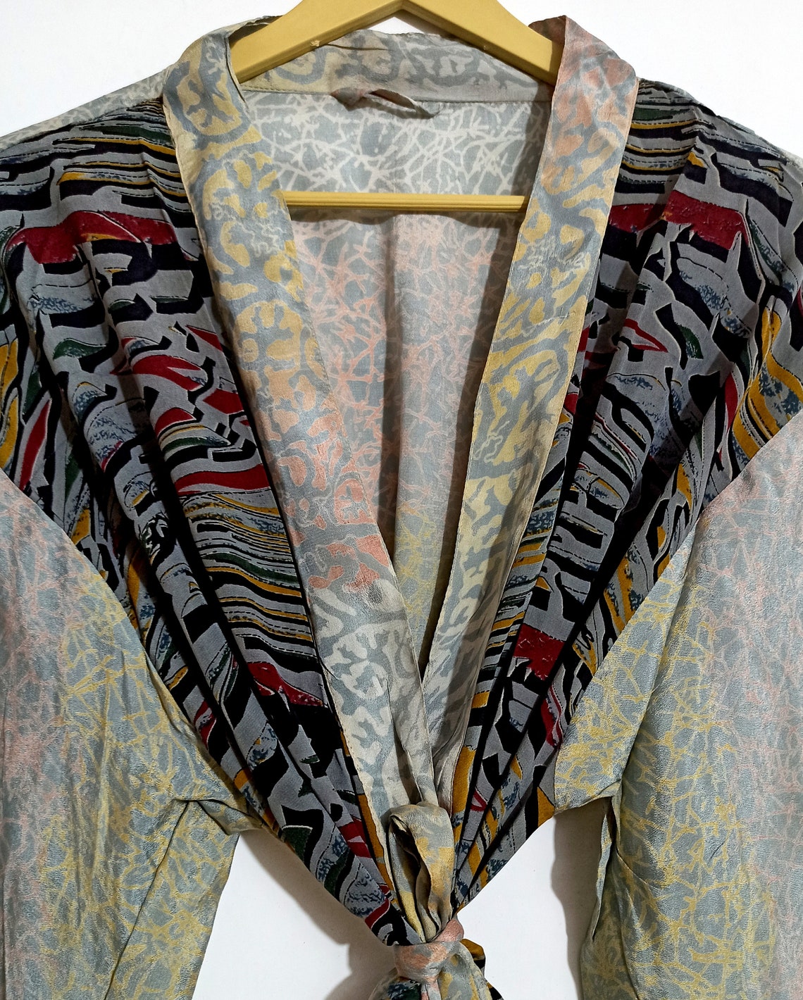 Altes Seiden Sari Nachthemd Kurzes Maxi Kleid Vintage ...