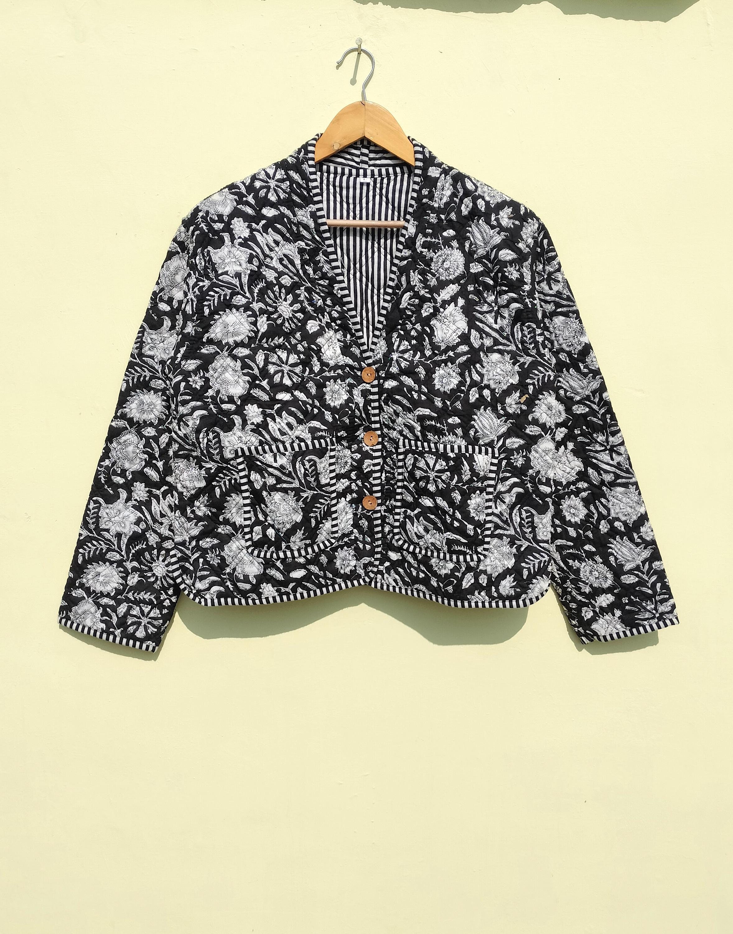Indian Handmade Cotton Block Printed Fabric Quilted Jackets