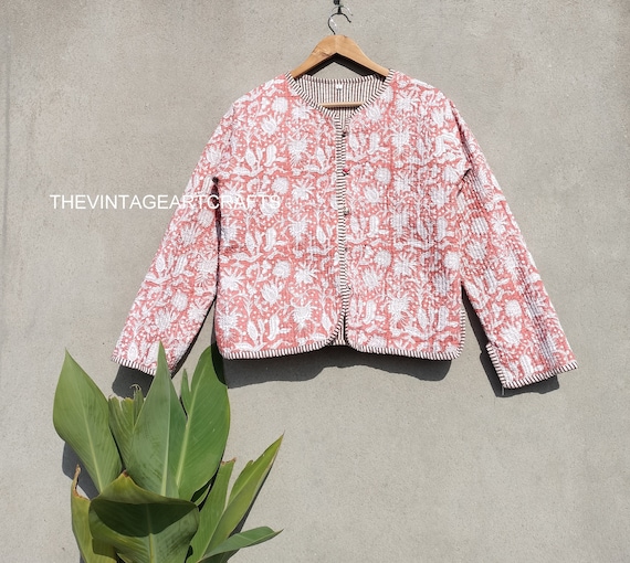 Hand Block Print Cotton Jacket: Reversible Indian Quilted Coat - Etsy