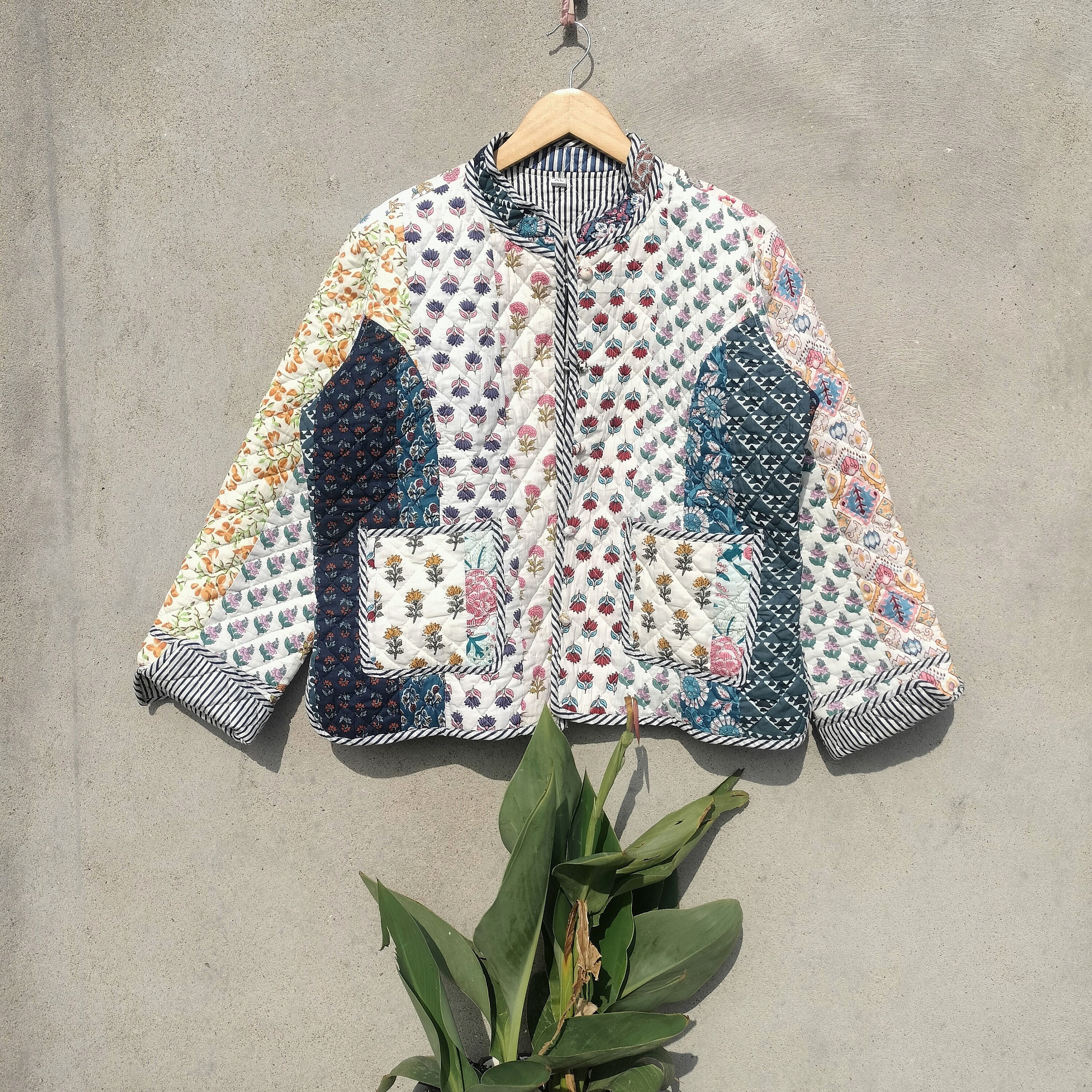 Patchwork Cotton Quilted Jacket Bohemian Winter Wear Coat