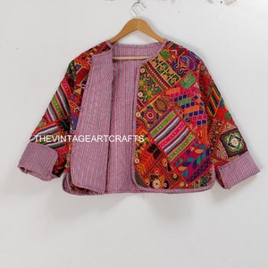Vintage Fashion Traditional Embroidered Long Coat-Patches Handmade Navratri Jacket- Boho Hippie Kutch Handcrafted Banjara Koti-Mirror Work