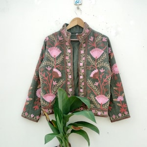 Tnt  Suzani Embroidery Jacket, Winter Wear Jacket Coat, Women Coat Suzani Short Jacket Fabric Suzani Jacket, Robe, Gift For Her